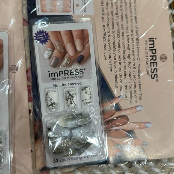 Impress nails 2 pack brand new marble gray press on nails - Picture 3 of 4